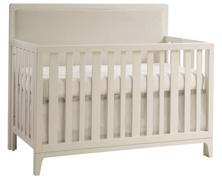 Linen Oak with Talc Fabric | Kyoto Convertible Crib w/Talc Upholstered Headboard Panel | Valley Ridge Furniture