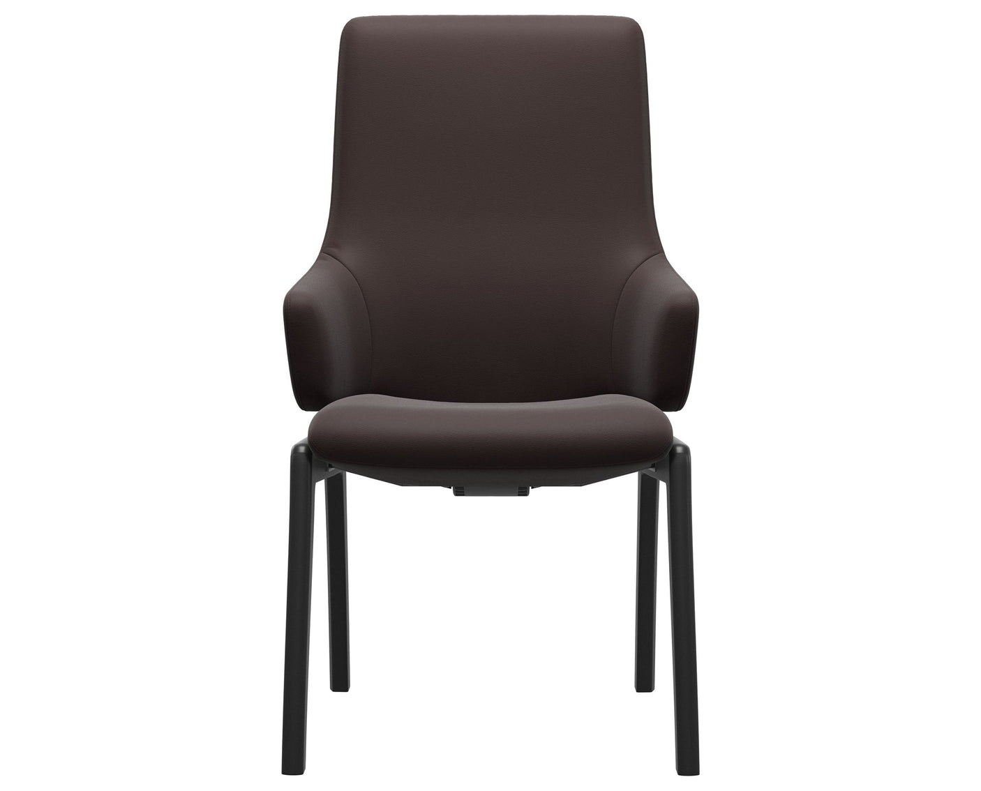Laurel | High Back Dining Chair with D100 Vertical Legs with Arms