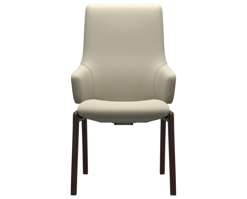 Laurel | High Back Dining Chair with D100 Vertical Legs with Arms