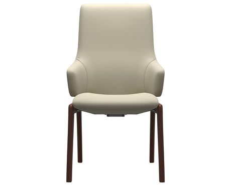 Laurel | High Back Dining Chair with D100 Vertical Legs with Arms