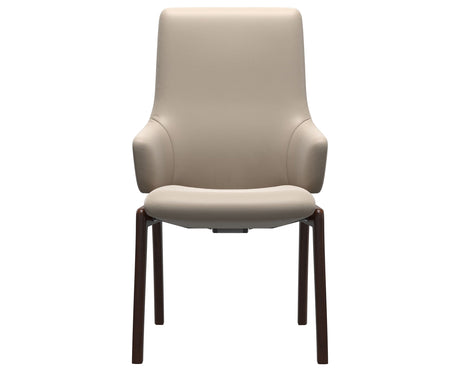 Laurel | High Back Dining Chair with D100 Vertical Legs with Arms