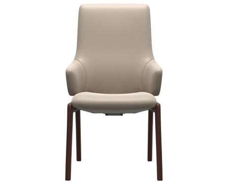 Laurel | High Back Dining Chair with D100 Vertical Legs with Arms