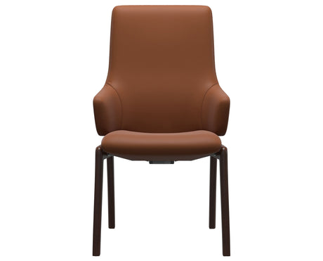 Laurel | High Back Dining Chair with D100 Vertical Legs with Arms