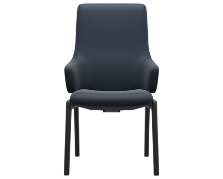 Laurel | High Back Dining Chair with D100 Vertical Legs with Arms