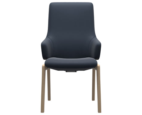 Laurel | High Back Dining Chair with D100 Vertical Legs with Arms