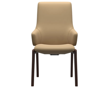 Laurel | High Back Dining Chair with D100 Vertical Legs with Arms