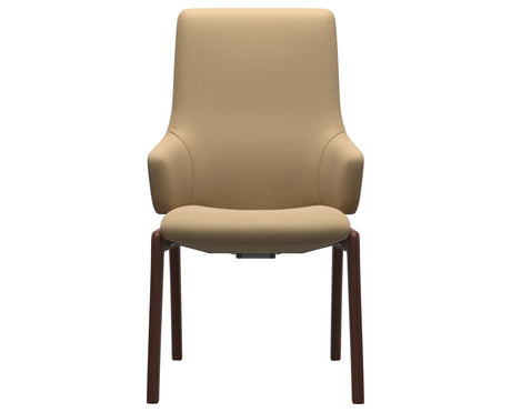 Laurel | High Back Dining Chair with D100 Vertical Legs with Arms