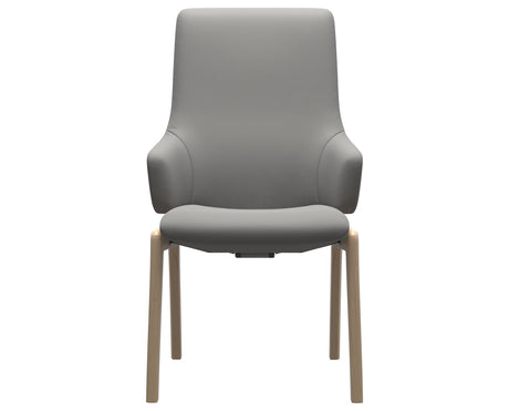 Laurel | High Back Dining Chair with D100 Vertical Legs with Arms
