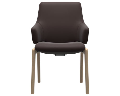 Laurel | Low Back Dining Chair with D100 Vertical Legs with Arms