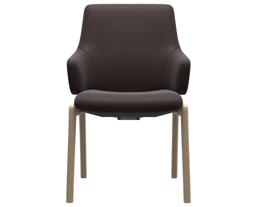 Laurel | Low Back Dining Chair with D100 Vertical Legs with Arms