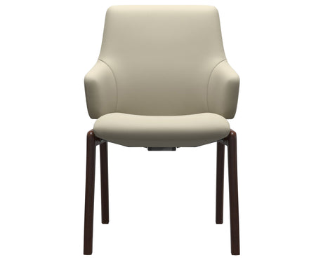 Laurel | Low Back Dining Chair with D100 Vertical Legs with Arms