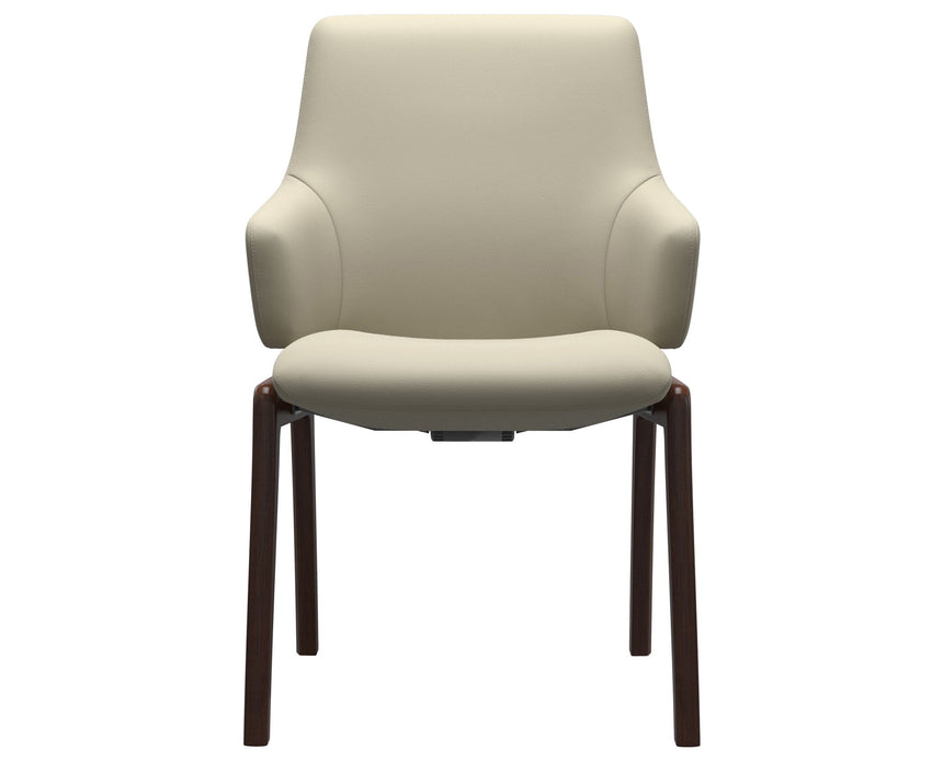 Laurel | Low Back Dining Chair with D100 Vertical Legs with Arms