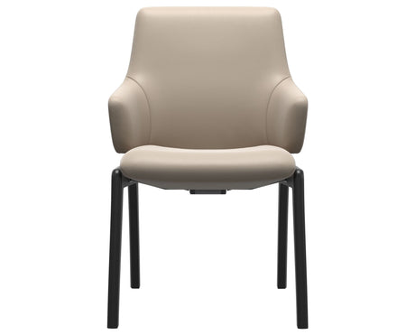 Laurel | Low Back Dining Chair with D100 Vertical Legs with Arms