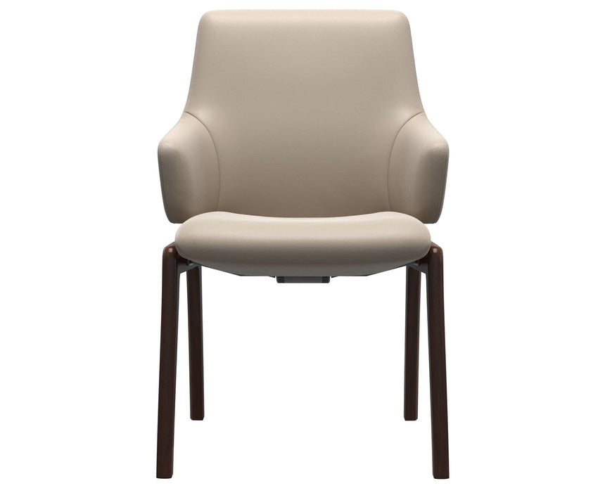 Laurel | Low Back Dining Chair with D100 Vertical Legs with Arms