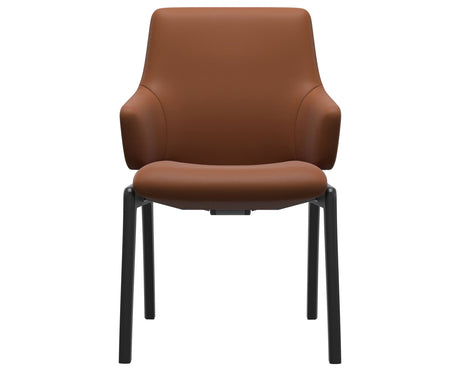 Laurel | Low Back Dining Chair with D100 Vertical Legs with Arms
