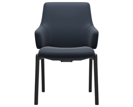 Laurel | Low Back Dining Chair with D100 Vertical Legs with Arms