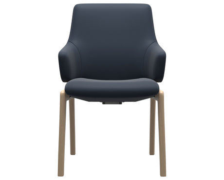 Laurel | Low Back Dining Chair with D100 Vertical Legs with Arms