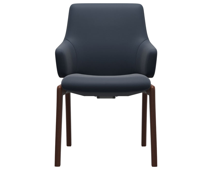 Laurel | Low Back Dining Chair with D100 Vertical Legs with Arms