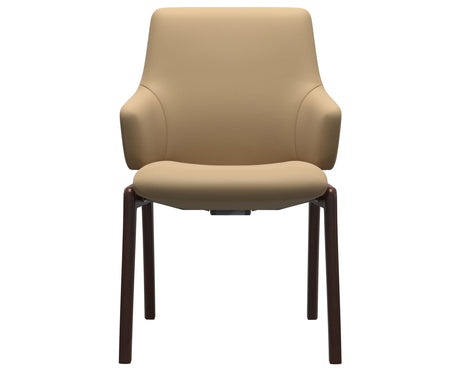 Laurel | Low Back Dining Chair with D100 Vertical Legs with Arms
