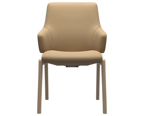 Laurel | Low Back Dining Chair with D100 Vertical Legs with Arms