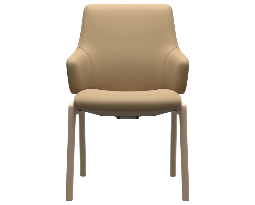 Laurel | Low Back Dining Chair with D100 Vertical Legs with Arms