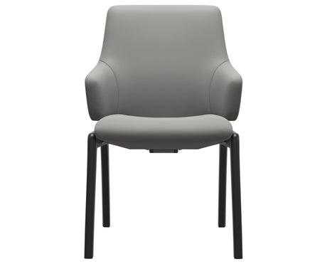 Laurel | Low Back Dining Chair with D100 Vertical Legs with Arms