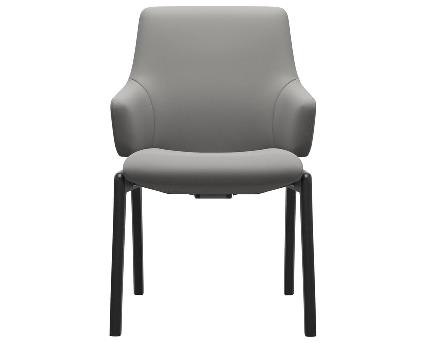 Laurel | Low Back Dining Chair with D100 Vertical Legs with Arms