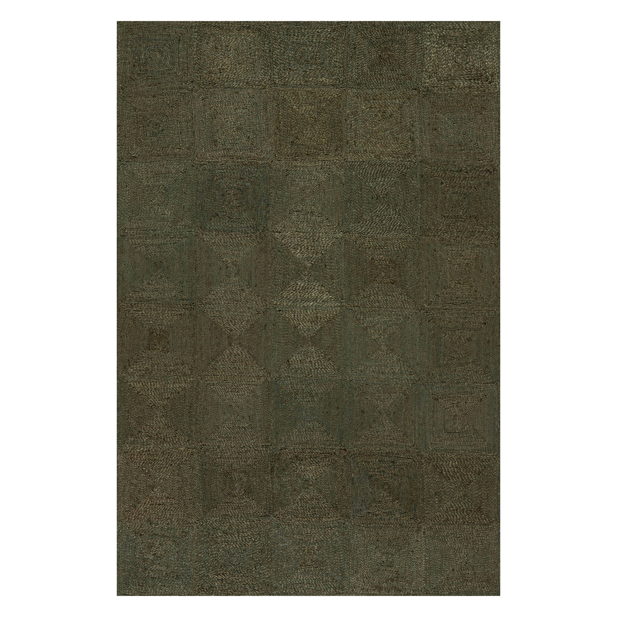 Dash & Albert Laux Textured Handmade Jute Rug in Green, on white