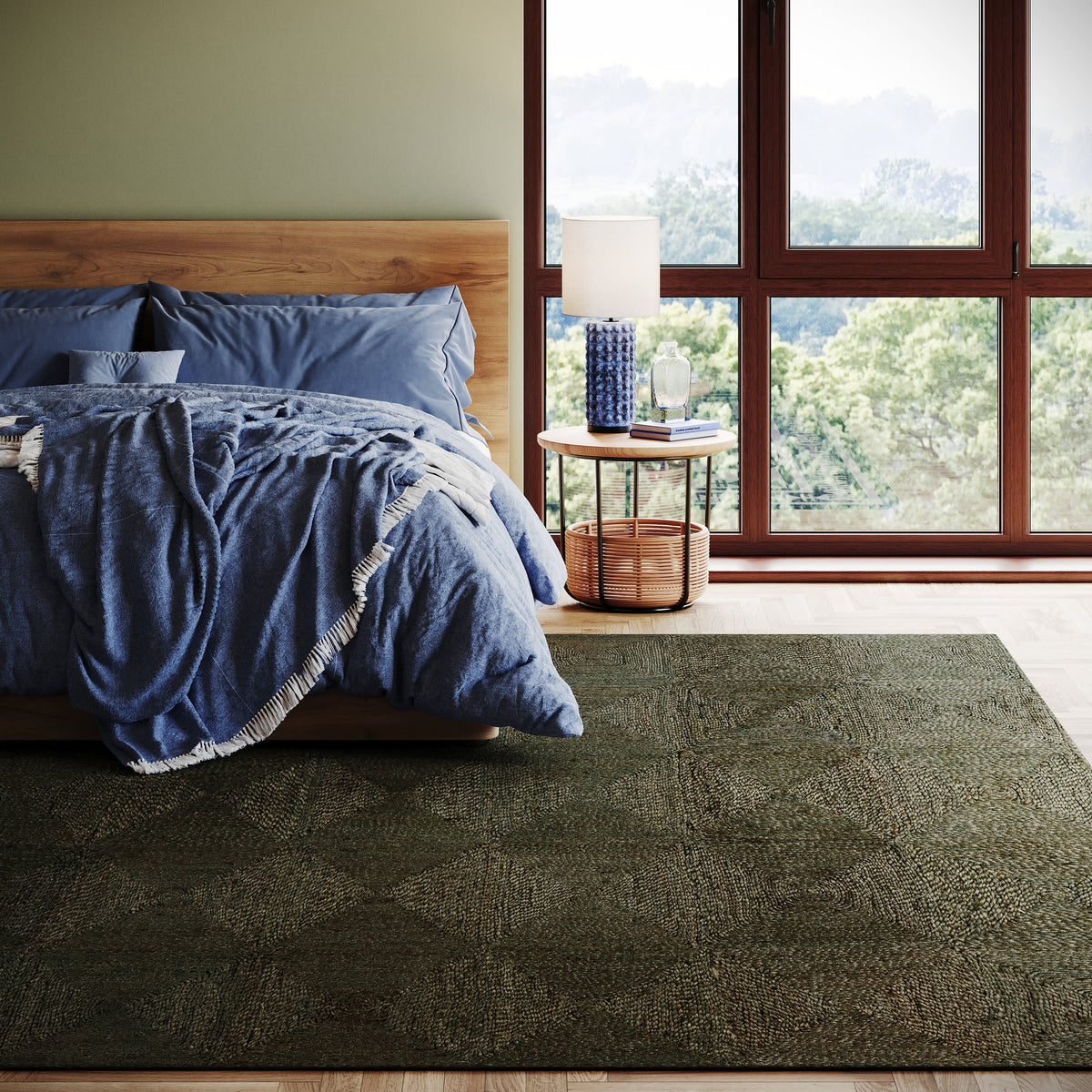 Dash & Albert Laux Textured Handmade Jute Rug in Green, photo 2