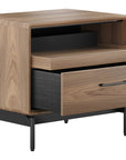 Natural Walnut with Powder Coated Steel | BDI Linq 28" Nightstand | Valley Ridge Furniture