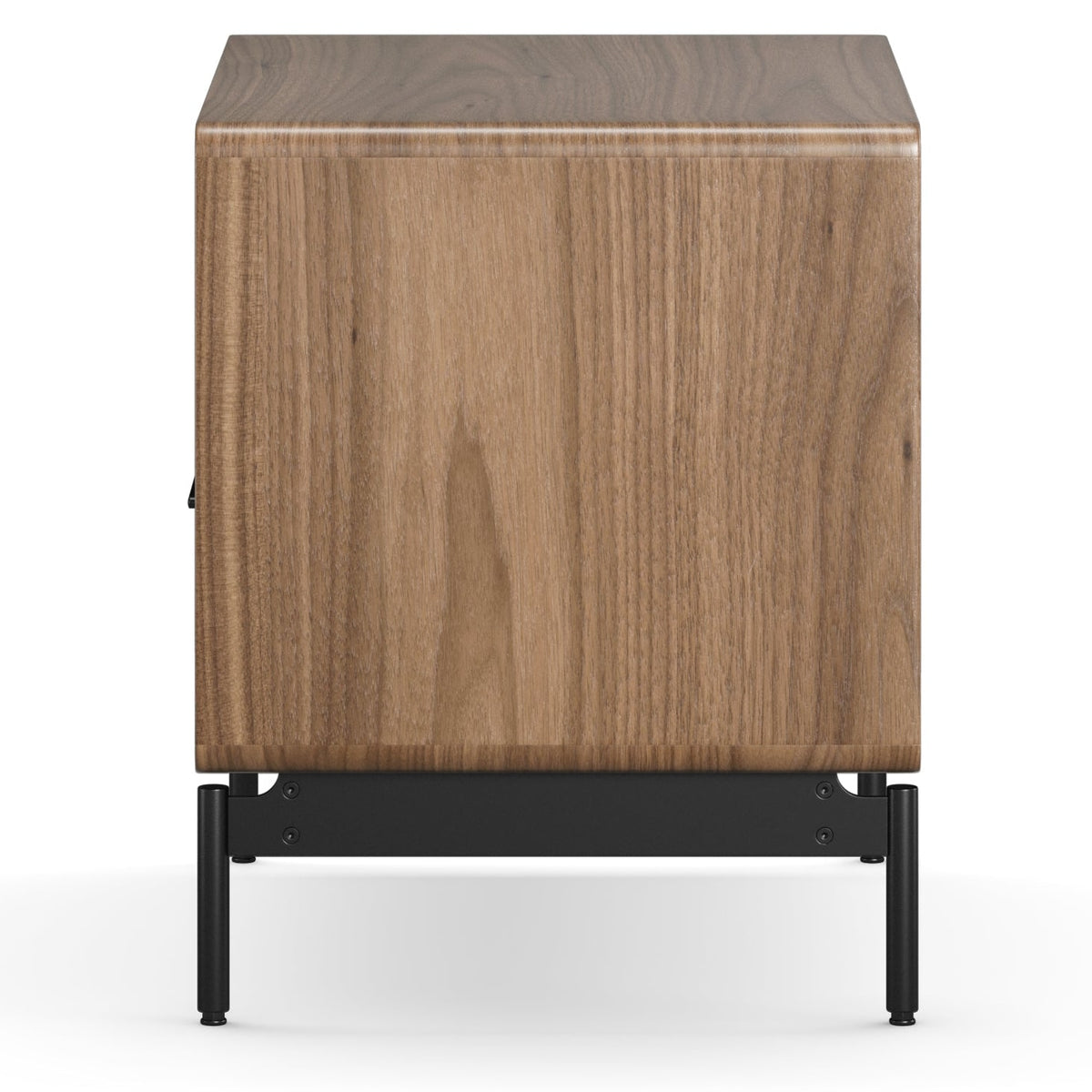BDi Linq Nightstand in Natural Walnut, 28-inch, side view, on white
