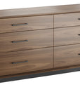 Natural Walnut with Powder Coated Steel | BDI Linq 6 Drawer Dresser | Valley Ridge Furniture