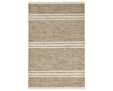 Rug with a Malta Handwoven pattern on a plain background