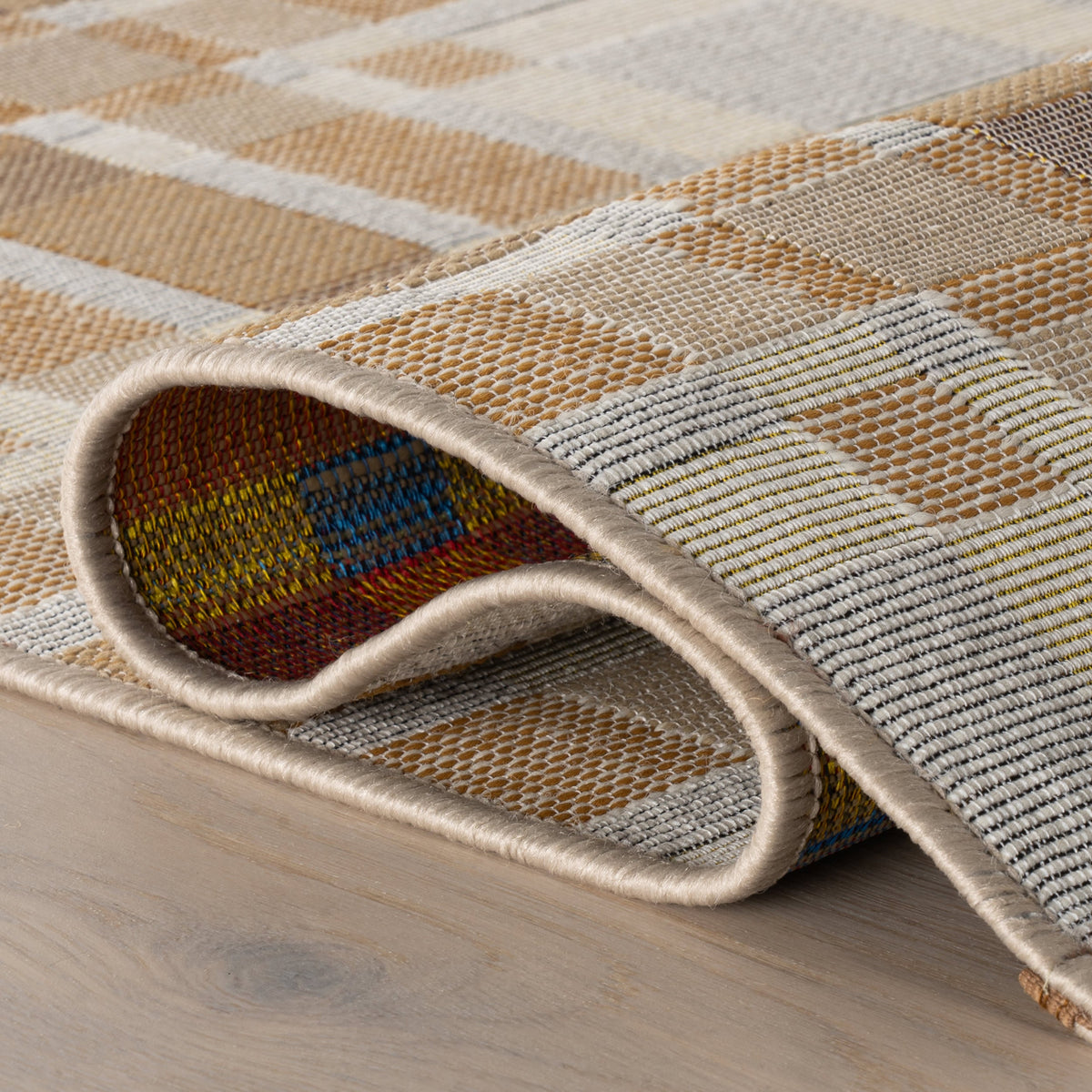 Dash & Albert Mesael Modern Plaid Indoor Rug in Tan, photo 6