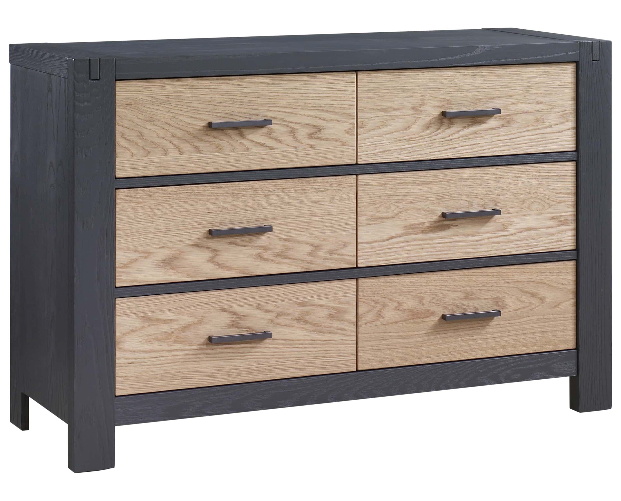 Graphite Oak with Natural Oak | Rustico Moderno Double Dresser | Valley Ridge Furniture
