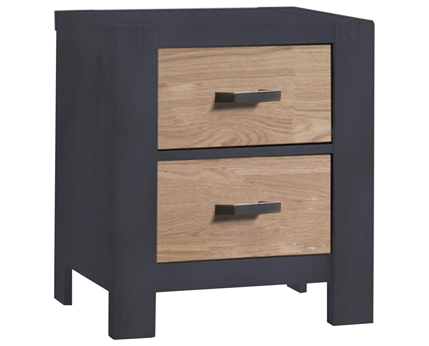 Graphite Oak with Natural Oak | Rustico Moderno Nightstand | Valley Ridge Furniture
