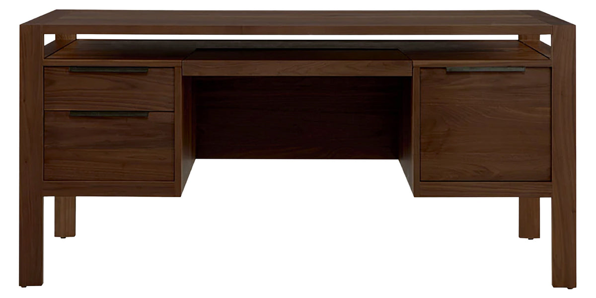 West Bros Phase Executive Desk in 80 Walnut, on white