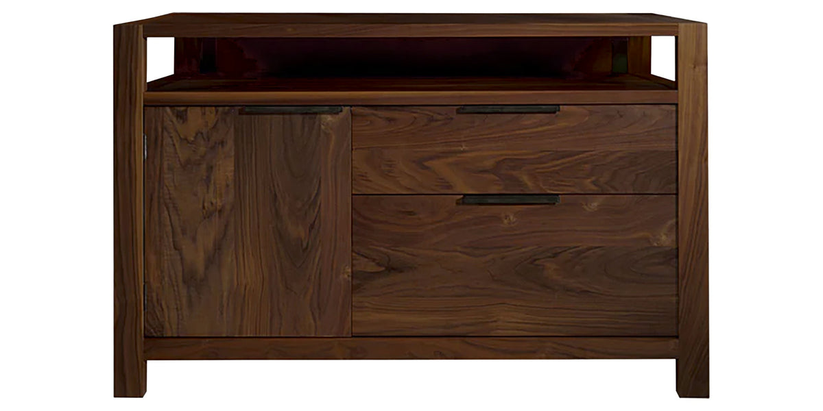 West Bros Phase File Credenza in 80 Walnut, on white