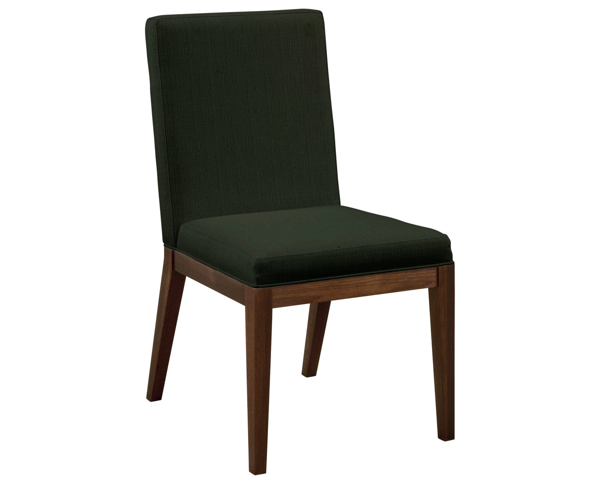 West Bros Phase Parson Style Side Chair in 80 Walnut, with Ballad 059 upholstery, on white