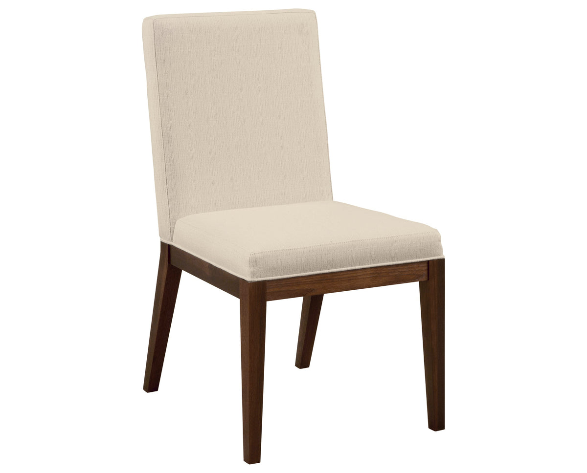 West Bros Phase Parson Style Side Chair in 80 Walnut, with Dean 061 upholstery, on white