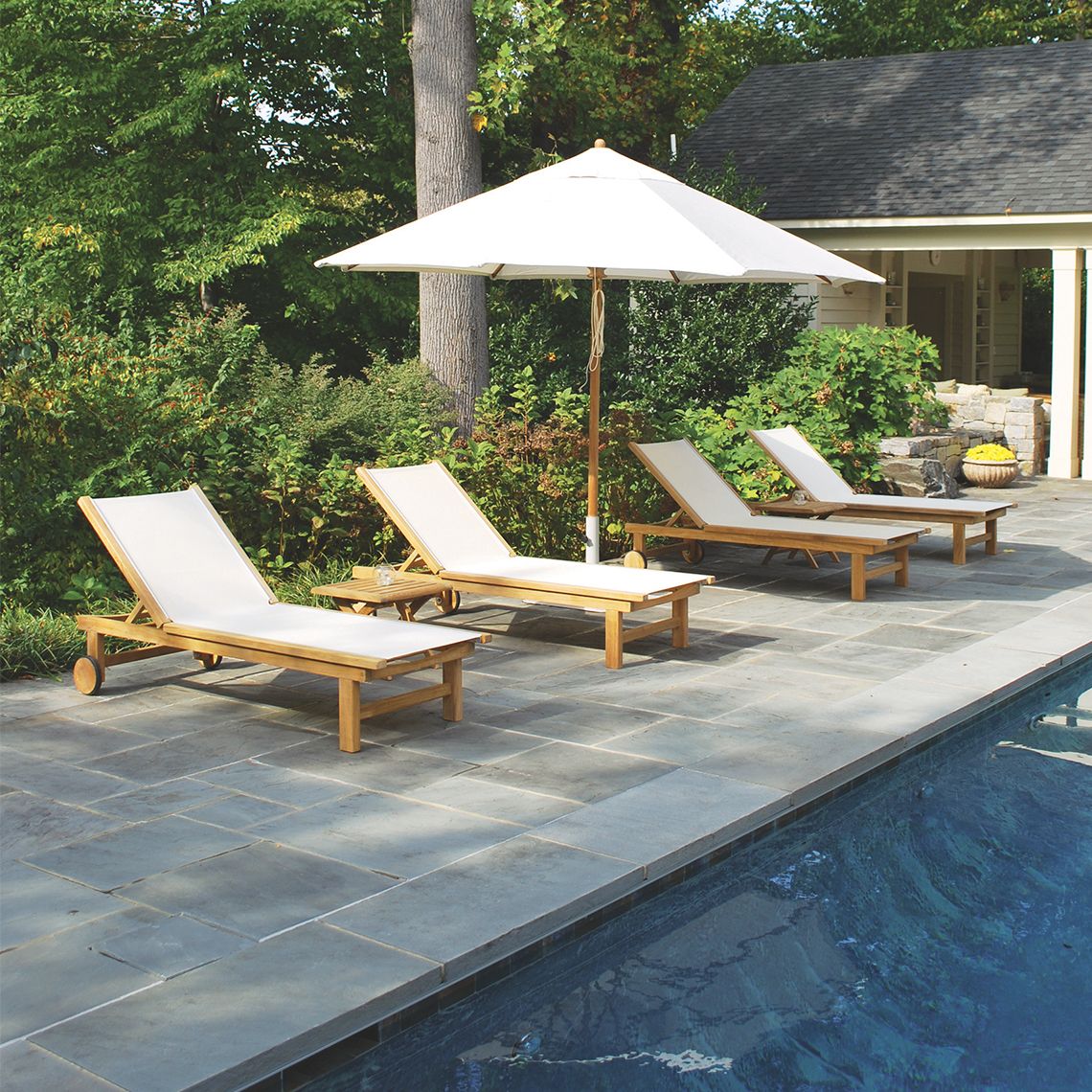 St. Tropez Adjustable Chaise Lounge with Wheels