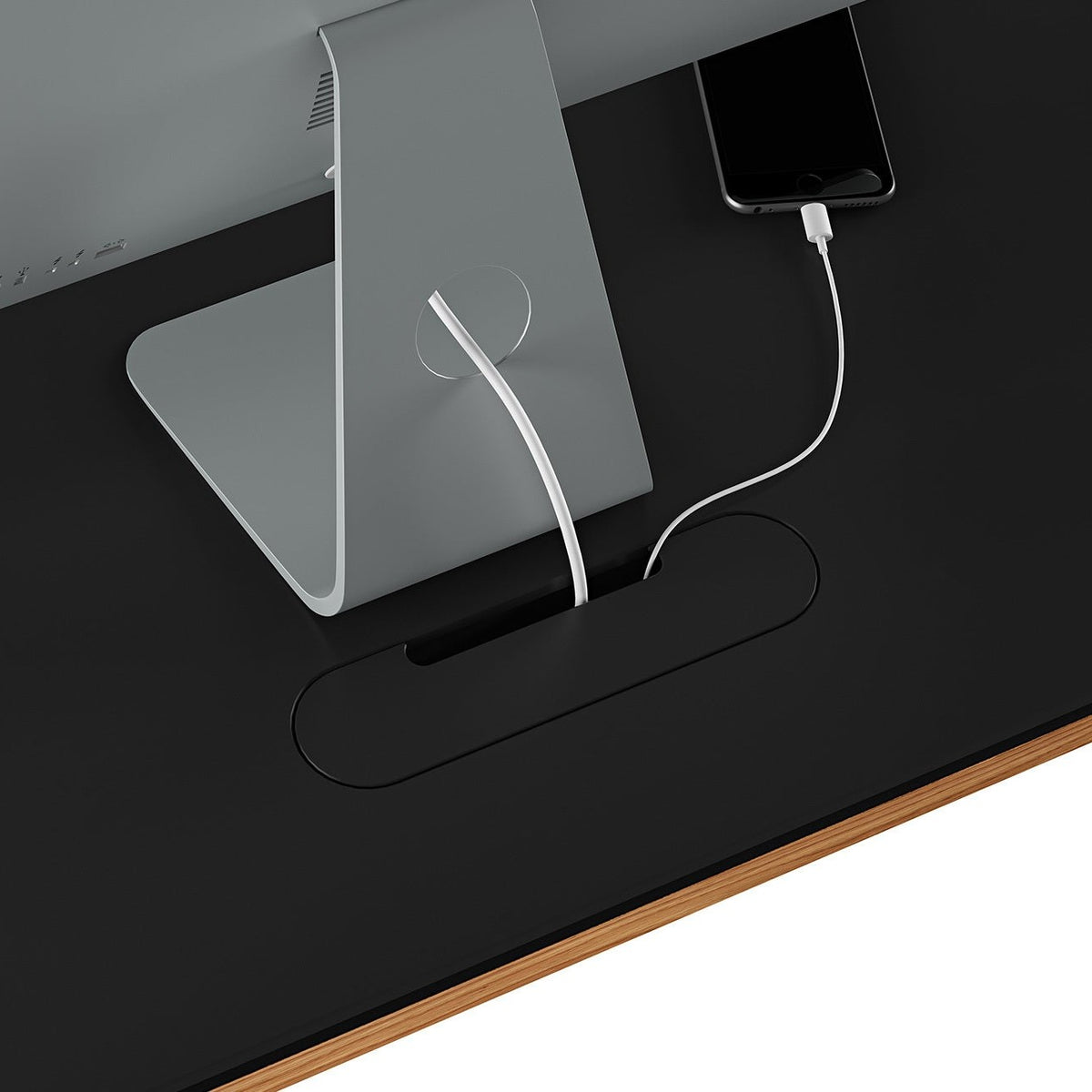 BDi Sequel 20 Sit + Stand Desk in Natural Walnut, in a room setting