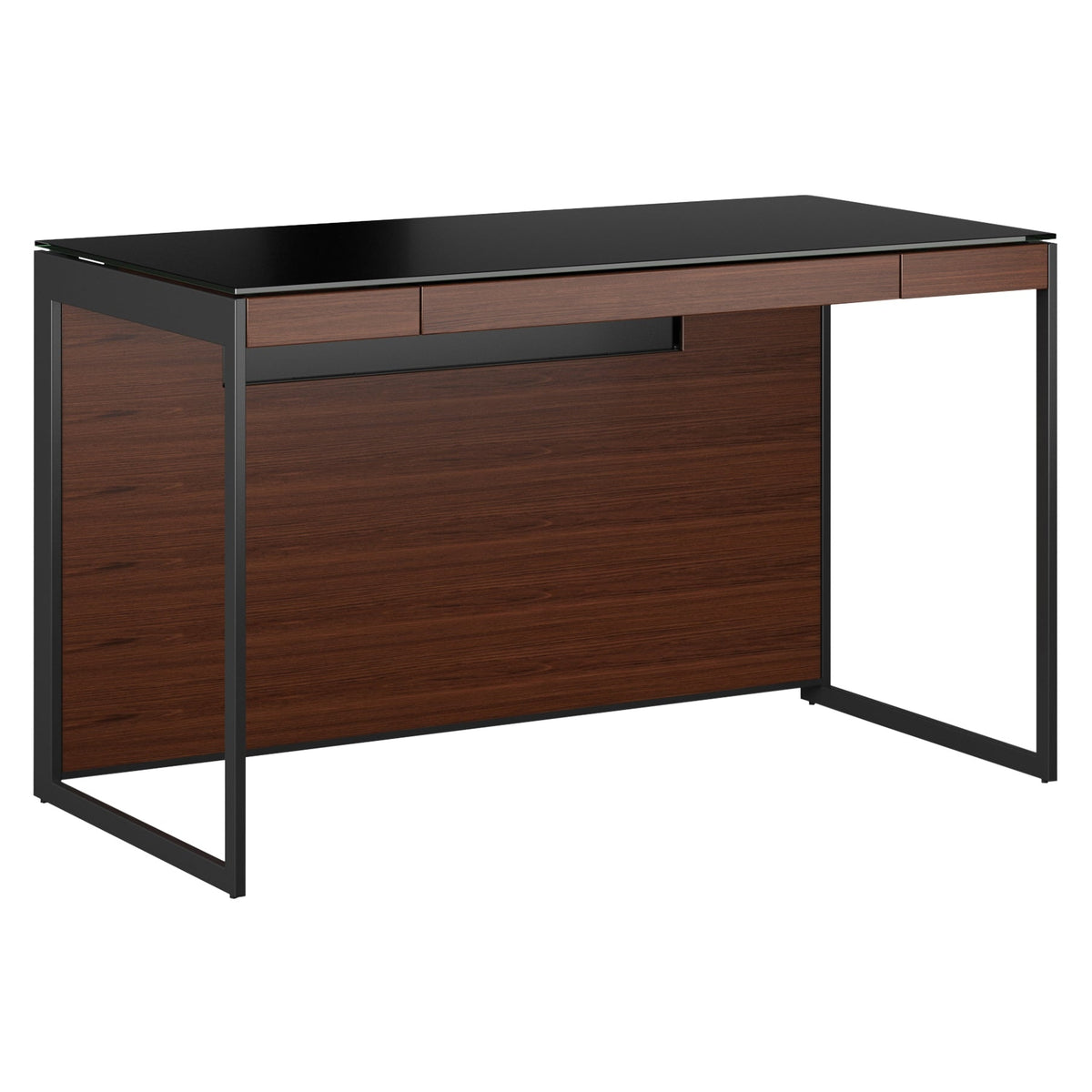 BDi Sequel 20 6103 Compact Laptop Desk in Chocolate Stained Walnut, on white, Black frame colour