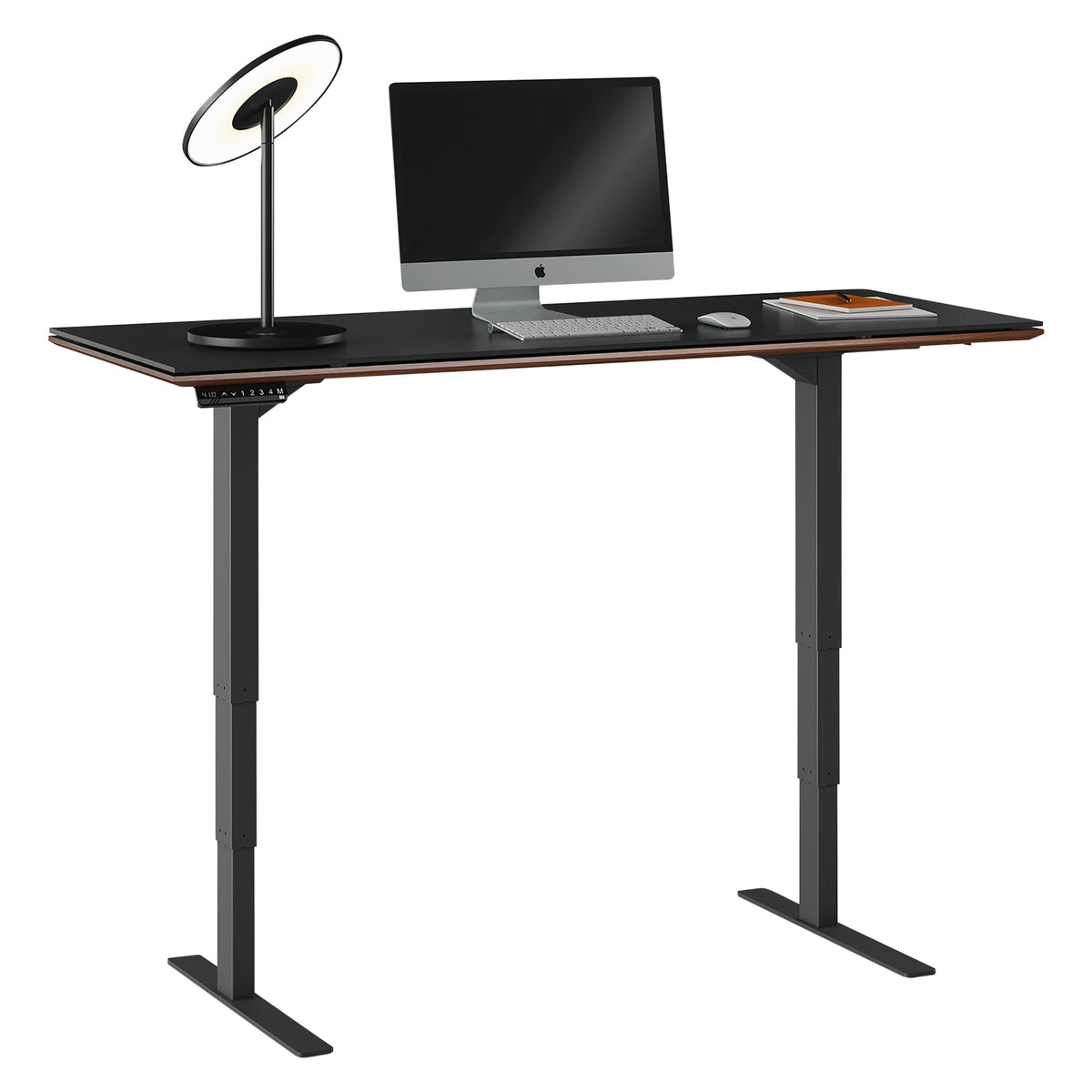 BDi Sequel 20 Sit + Stand Desk in Chocolate Stained Walnut, on white