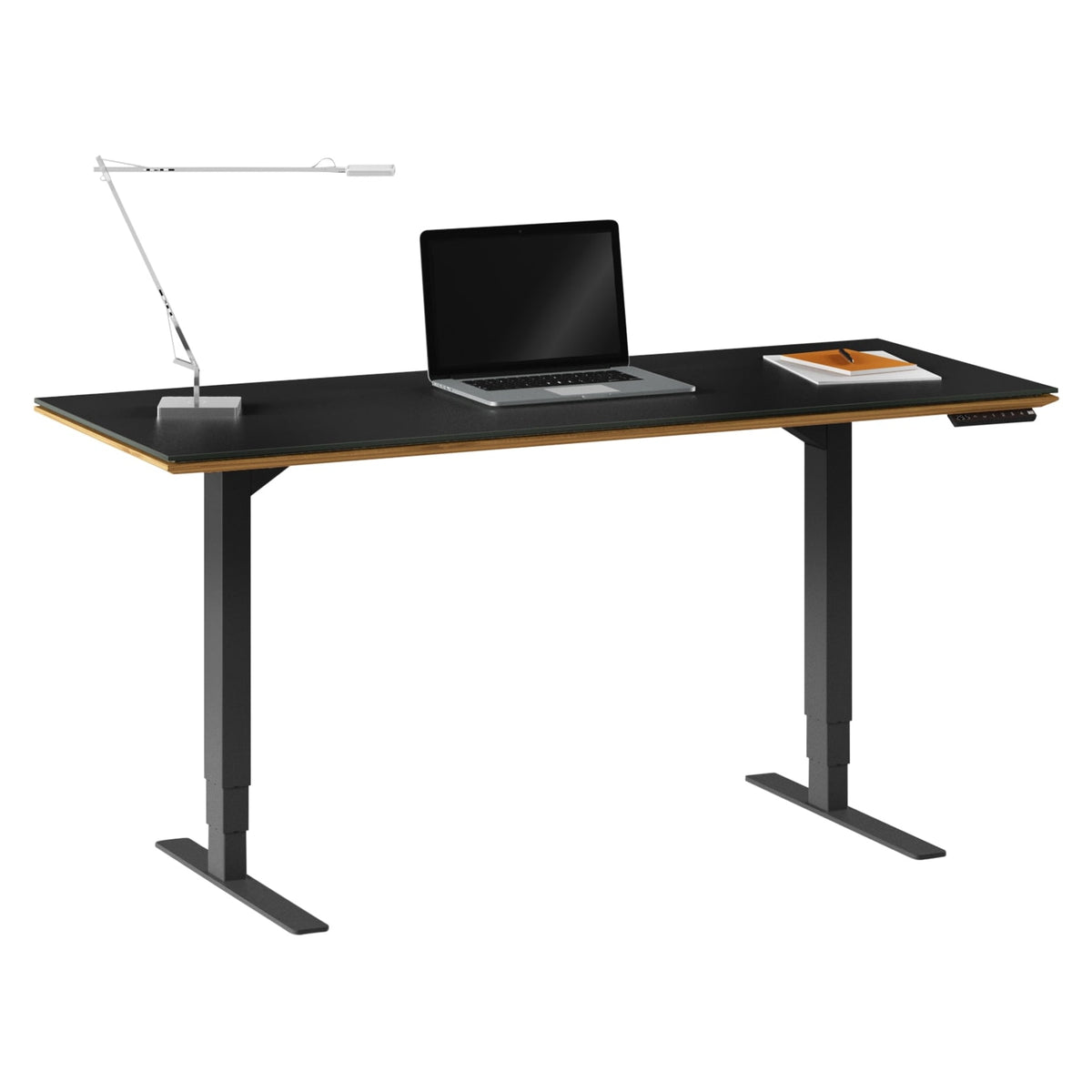 BDi Sequel 20 Sit + Stand Desk in Natural Walnut, on white