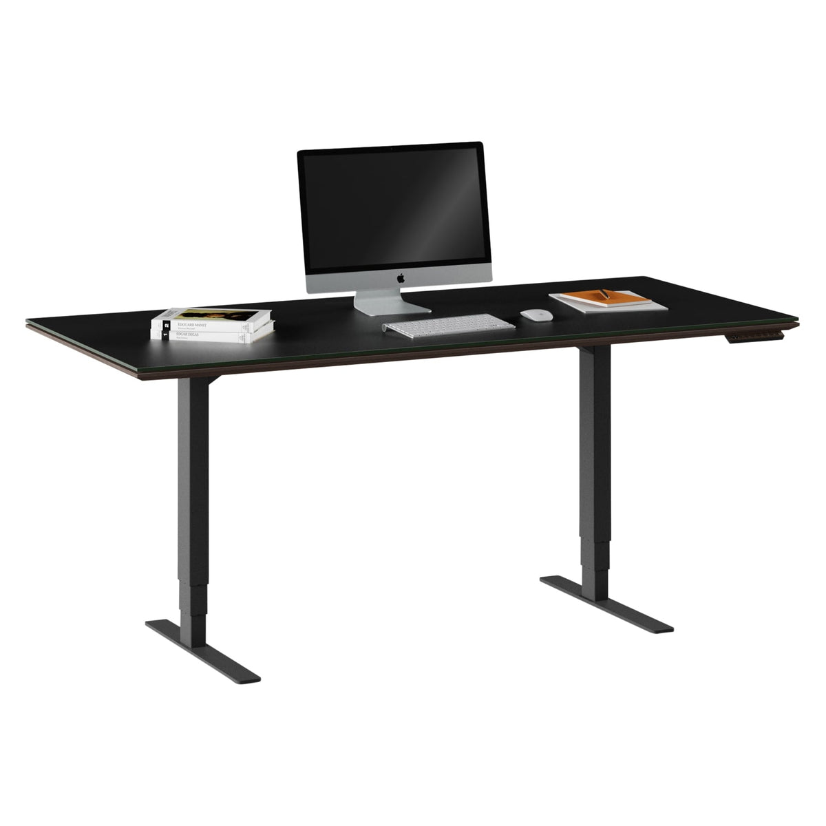 BDi Sequel 20 Sit + Stand Desk in Charcoal Stained Ash, on white