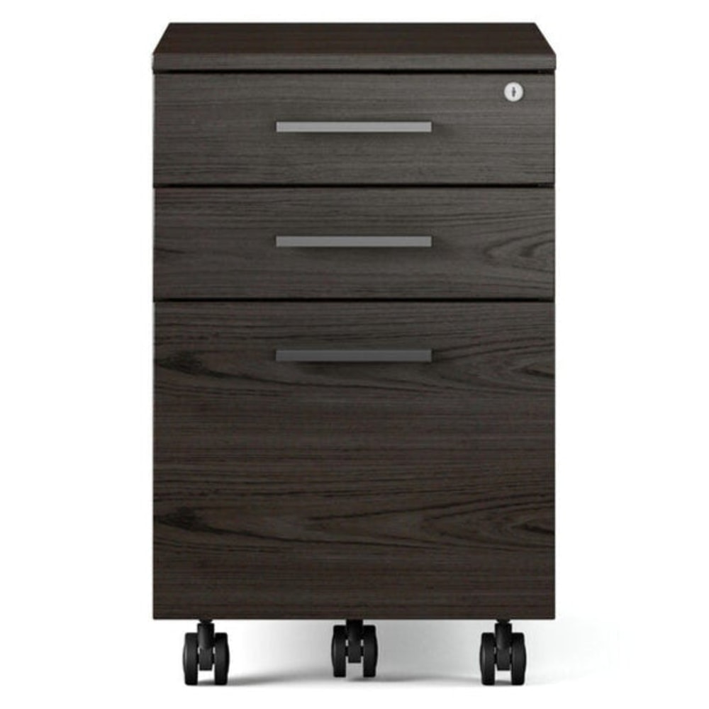BDi Sequel 20 6107 Mobile File Cabinet in Charcoal Stained Ash, on white