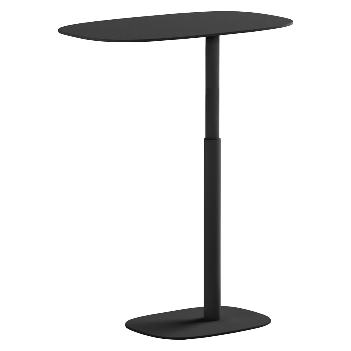BDi Serif 1045 Adjustable Side/Laptop Table in Pepper | Metal, on white