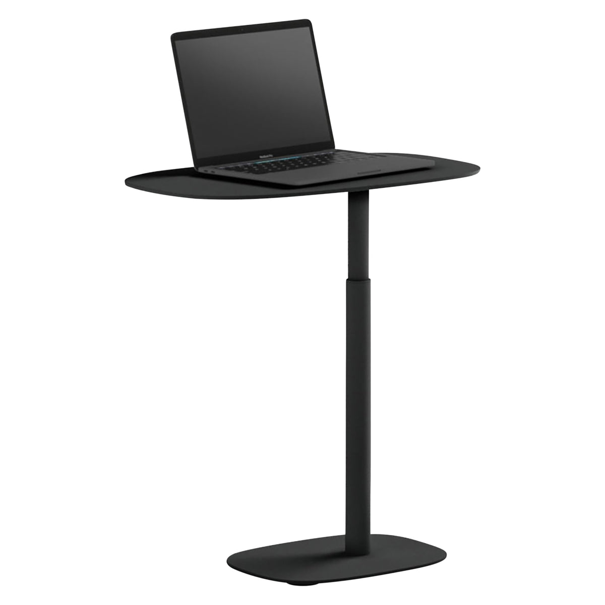 BDi Serif 1045 Adjustable Side/Laptop Table in Pepper | Metal, on white