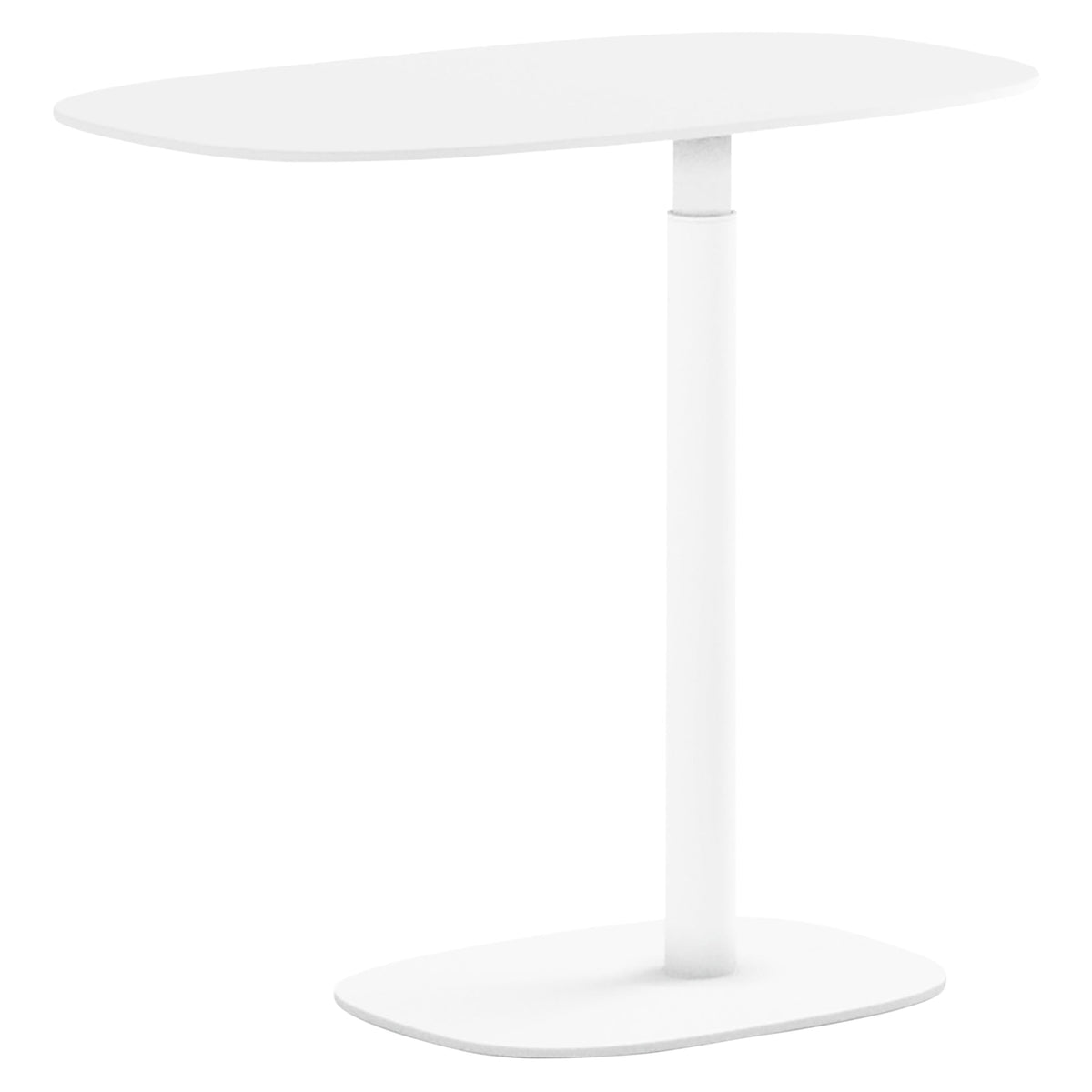 BDi Serif 1045 Adjustable Side/Laptop Table in Salt | Metal, on white